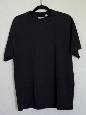 Evergreen Nordstrom Heavyweight Boxy Blank T-Shirt Mens L Solid Black Cotton